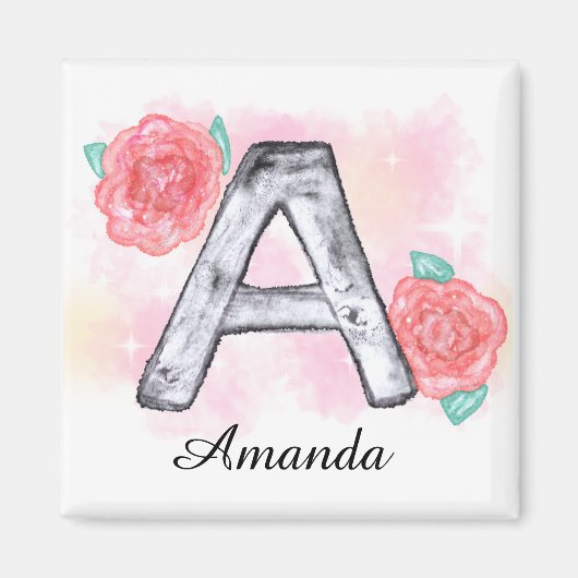 Waterverf Bloembrief A Magneet (Voorkant)