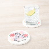 Waterverf Bloembrief A Zandsteen Onderzetter (Zijkant)