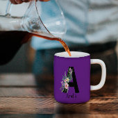 Waterverf bloembrief paarse koffie mok