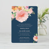 waterverf bloembruiloft uitnodiging MARINA (Staand voorkant)