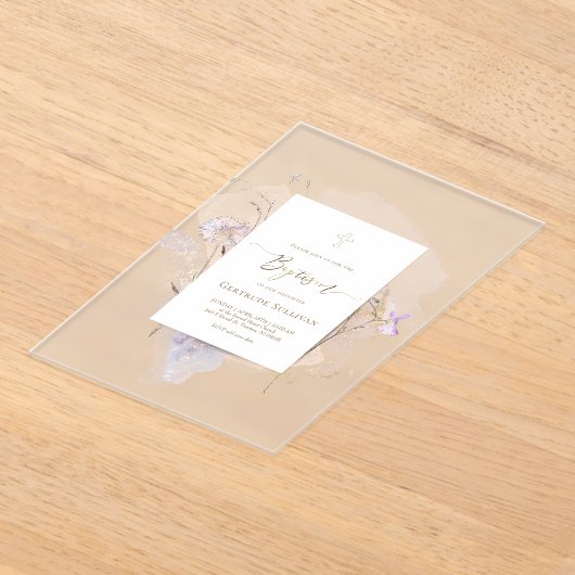 waterverf bloemdoop acryl uitnodigingen (Laagn)