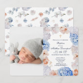 Waterverf Bloemdoop foto uitnodiging (Voorkant / Achterkant)