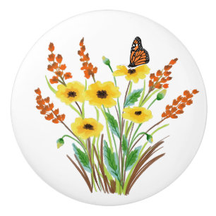 Waterverf bloemen 07 Aangepaste keramische knop