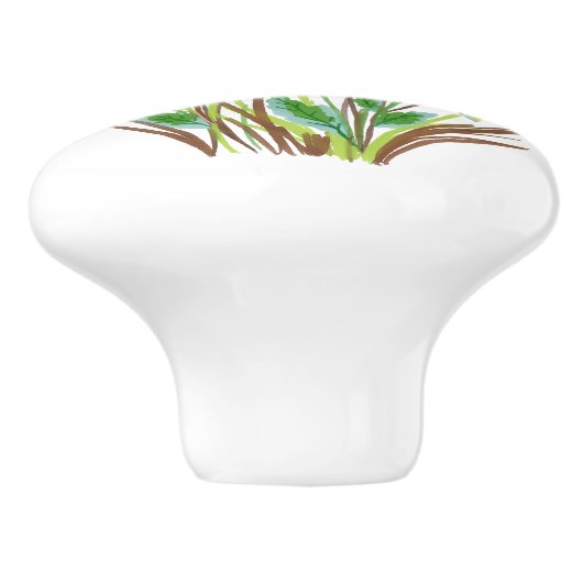 Waterverf bloemen 07 Aangepaste keramische knop (Zijkant)