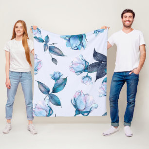 Waterverf bloemen 10 fleece deken