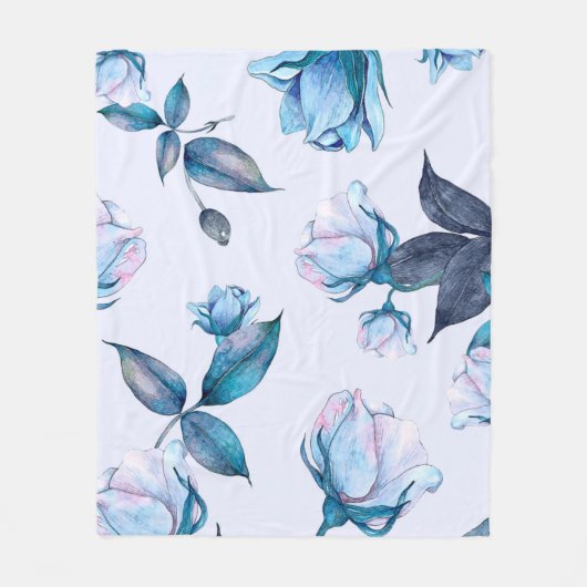 Waterverf bloemen 10 fleece deken (Voorkant)