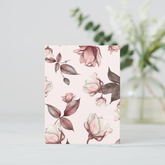 Waterverf bloemen 11 briefkaart (Staand voorkant)