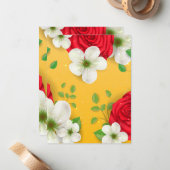 Waterverf bloemen 13 notitiekaartje (Voorkant / Achterkant in situ)