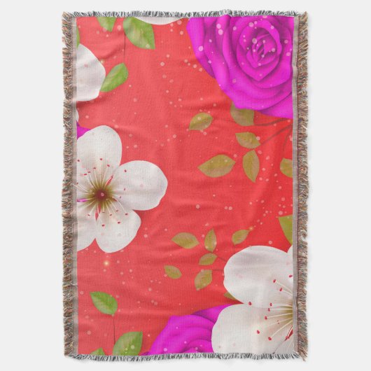 Waterverf bloemen 14 deken (Voorkant Verticaal)