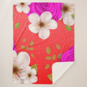 Waterverf bloemen 14 sherpa deken (Voorkant)