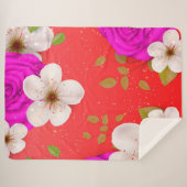 Waterverf bloemen 14 sherpa deken (Voorkant (horizontaal))