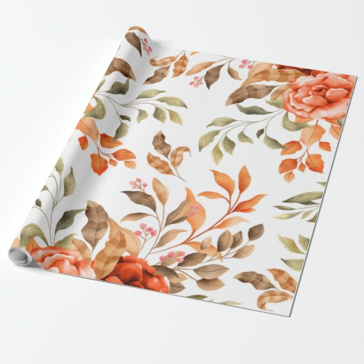 Waterverf Bloemen 1 Cadeaupapier (Uitgerold)