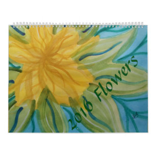 Waterverf bloemen 2016 kalender
