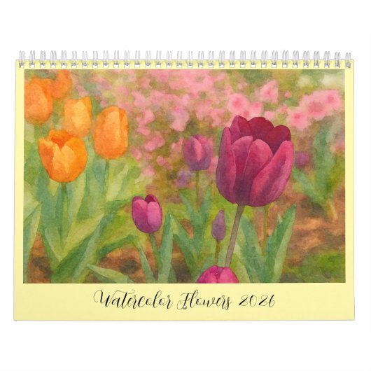 Waterverf Bloemen 2026 Kalender (Hoes)