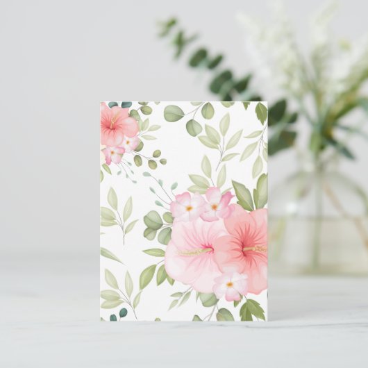 Waterverf bloemen 20 briefkaart (Staand voorkant)