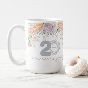 Waterverf Bloemen 20e bruiloft Jubileum Koffiemok
