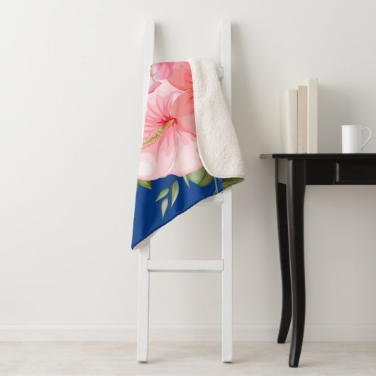 Waterverf bloemen 21 sherpa deken (In situ)