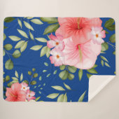 Waterverf bloemen 21 sherpa deken (Voorkant (horizontaal))