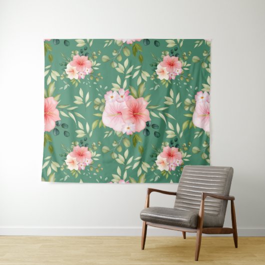 Waterverf bloemen 24 wandkleed (In Situ (horizontaal))