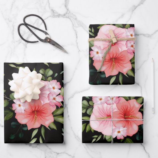 Waterverf bloemen 25 inpakpapier vel (Voorkant)