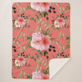Waterverf bloemen 26 sherpa deken (Voorkant)