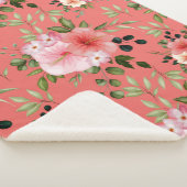 Waterverf bloemen 26 sherpa deken (3/4)