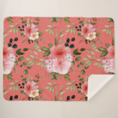 Waterverf bloemen 26 sherpa deken (Voorkant (horizontaal))