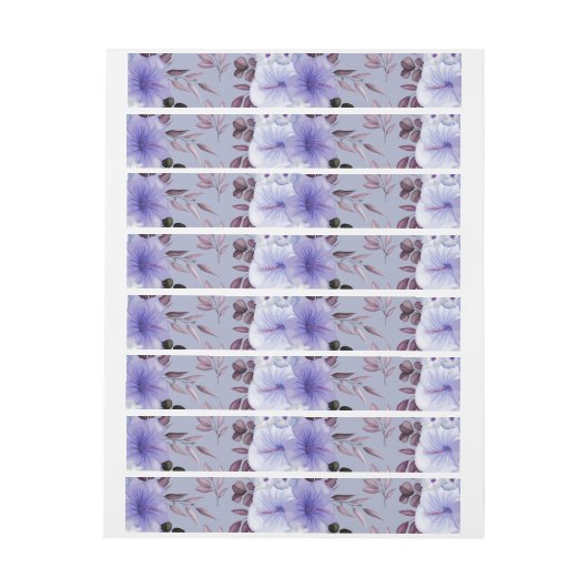 Waterverf bloemen 27 adreslabel wikkel (Vel)