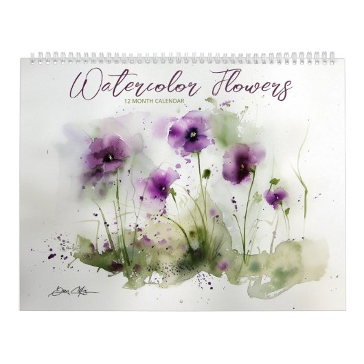 Waterverf bloemen 2 kalender (Hoes)