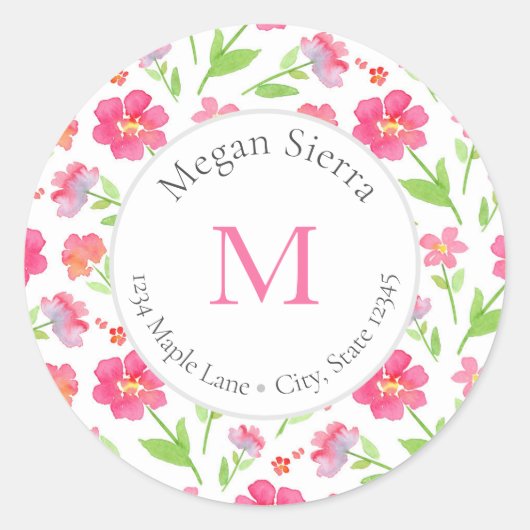 Waterverf Bloemen 2 labels gemengd (Voorkant)