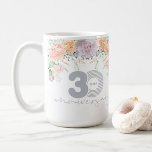 Waterverf Bloemen 30e bruiloft Jubileum Koffiemok