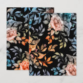 Waterverf bloemen 4 briefkaart (Voorkant / Achterkant)