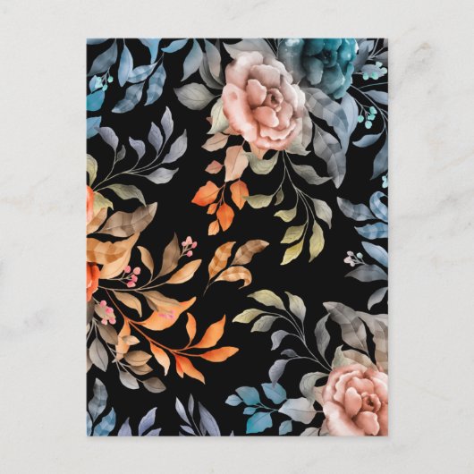 Waterverf bloemen 4 briefkaart (Voorkant)