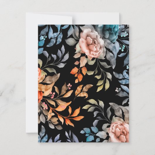 Waterverf bloemen 4 notitiekaartje (Voorkant)