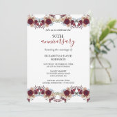 waterverf bloemen 50ste trouwdag  kaart (Staand voorkant)