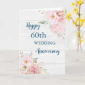 Waterverf Bloemen 60e Bruiloft Jubileum Kaart (Gele Bloem)