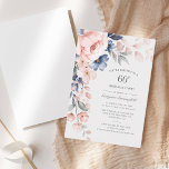 Waterverf Bloemen 60ste Verjaardagsfeestuitnodigin Notitiekaartje<br><div class="desc">Verstuur de uitnodigingen voor de komende mijlpaal met onze moderne Pastel Roze Indigo Blauwe Waterverf Floral note cards. Met prachtige botanische waterverf bloom. U kunt de tekst eenvoudig personaliseren met de partijdetails door op de knop Aanpassen te klikken om de stijl en plaatsing van de tekst verder te herschikken en...</div>