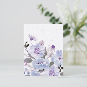 Waterverf bloemen 6 briefkaart
