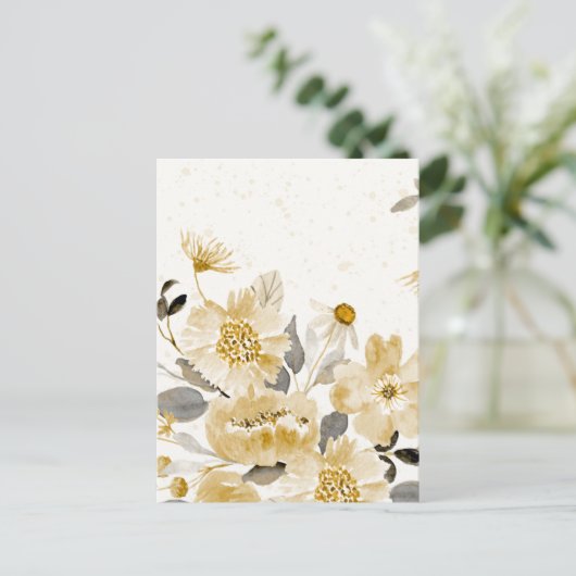 Waterverf bloemen 7 briefkaart (Staand voorkant)
