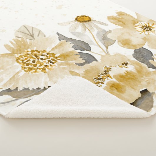 Waterverf bloemen 7 sherpa deken (3/4)