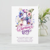 Waterverf Bloemen 8 maart Internationale Vrouwenda Feestdagenkaart (Staand voorkant)