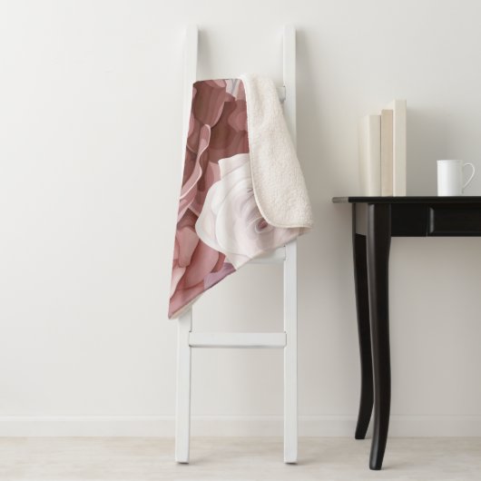 Waterverf bloemen 9 sherpa deken (In situ)