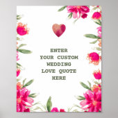 Waterverf bloemen Aangepaste bruiloft liefdesquote Poster (Voorkant)