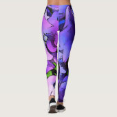 Waterverf bloemen Aangepaste decoratieve Leggings (Achterkant)