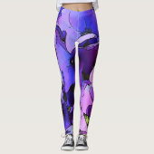 Waterverf bloemen Aangepaste decoratieve Leggings (Voorkant)