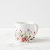 Waterverf bloemen Aangepaste Espresso Mok of Baby  (Voorkant rechts)