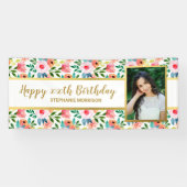 Waterverf bloemen, aangepaste fototekst maandag spandoek (Horizontaal)