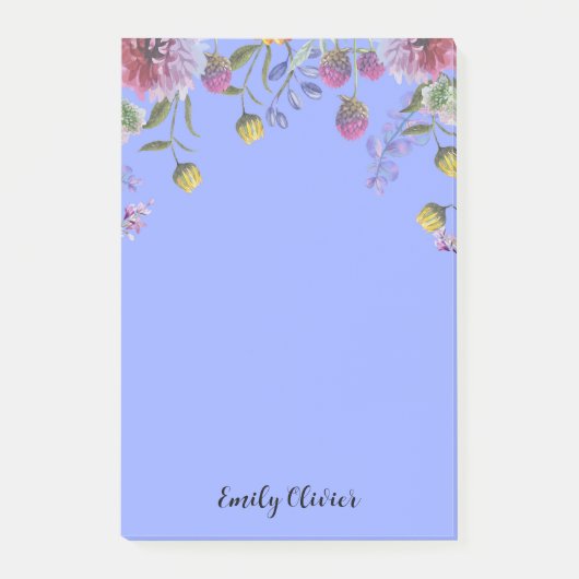 Waterverf bloemen - Aangepaste naam Post-it notiti Post-it® Notes (Voorkant)
