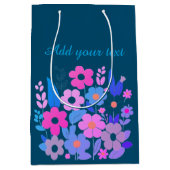 Waterverf bloemen Aangepaste tekst Medium Cadeauzakje (Voorkant)