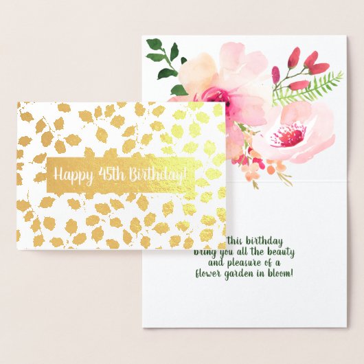 Waterverf Bloemen Aangepaste Verjaardag/All-Occasi Folie Kaarten (Display)